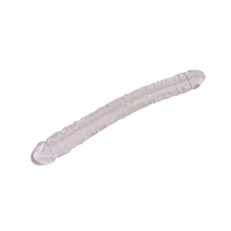 Dildo Glitter Ultra-Clear berkepala dua